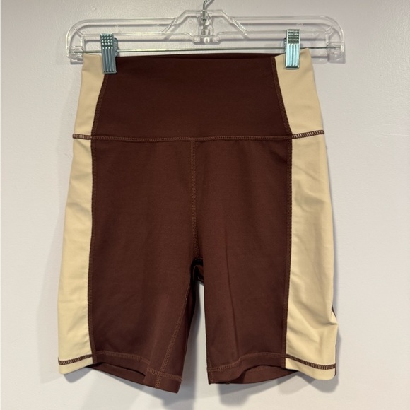 Brown and cream wilo the label biker shorts - Picture 1 of 3